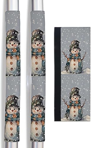 Miniatura 8 de Juego de 2 fundas rojas de Navidad para manijas de puerta de refrigerador para lavavajillas, microondas, horno, nevera, estufa, electrodomésticos,