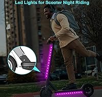 Vista 5 de 2-Pack Bike Lights for Night Riding, 47 Flashing Modes Colorful Smart Scooter Lights with Battery Box, Fun Safety & Style Electric Skateboard Lights