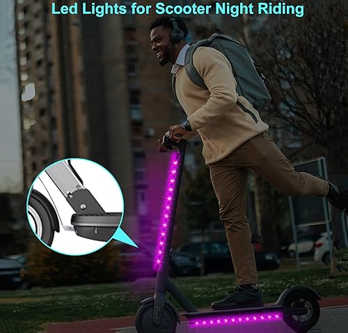 Miniatura 5 de 2-Pack Bike Lights for Night Riding, 47 Flashing Modes Colorful Smart Scooter Lights with Battery Box, Fun Safety & Style Electric Skateboard Lights