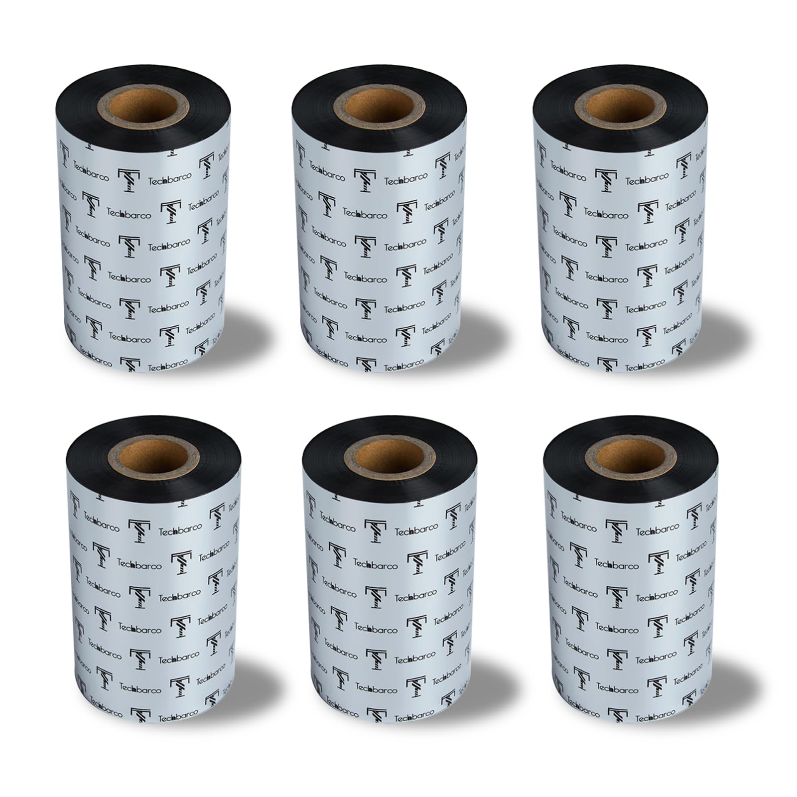6 Rolls 4.02" x 984' Premium Enhanced Wax Thermal Transfer Ribbon, 102mm x 300m Black Industrial Barcode Label Printer Ribbon - Compatible with Zebra, TSC, GoDex, Citizen, 1" Core