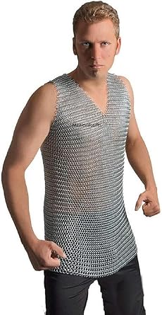 New Spring Steel 16 Guage Chainmail Shirt Sleeveless Costume