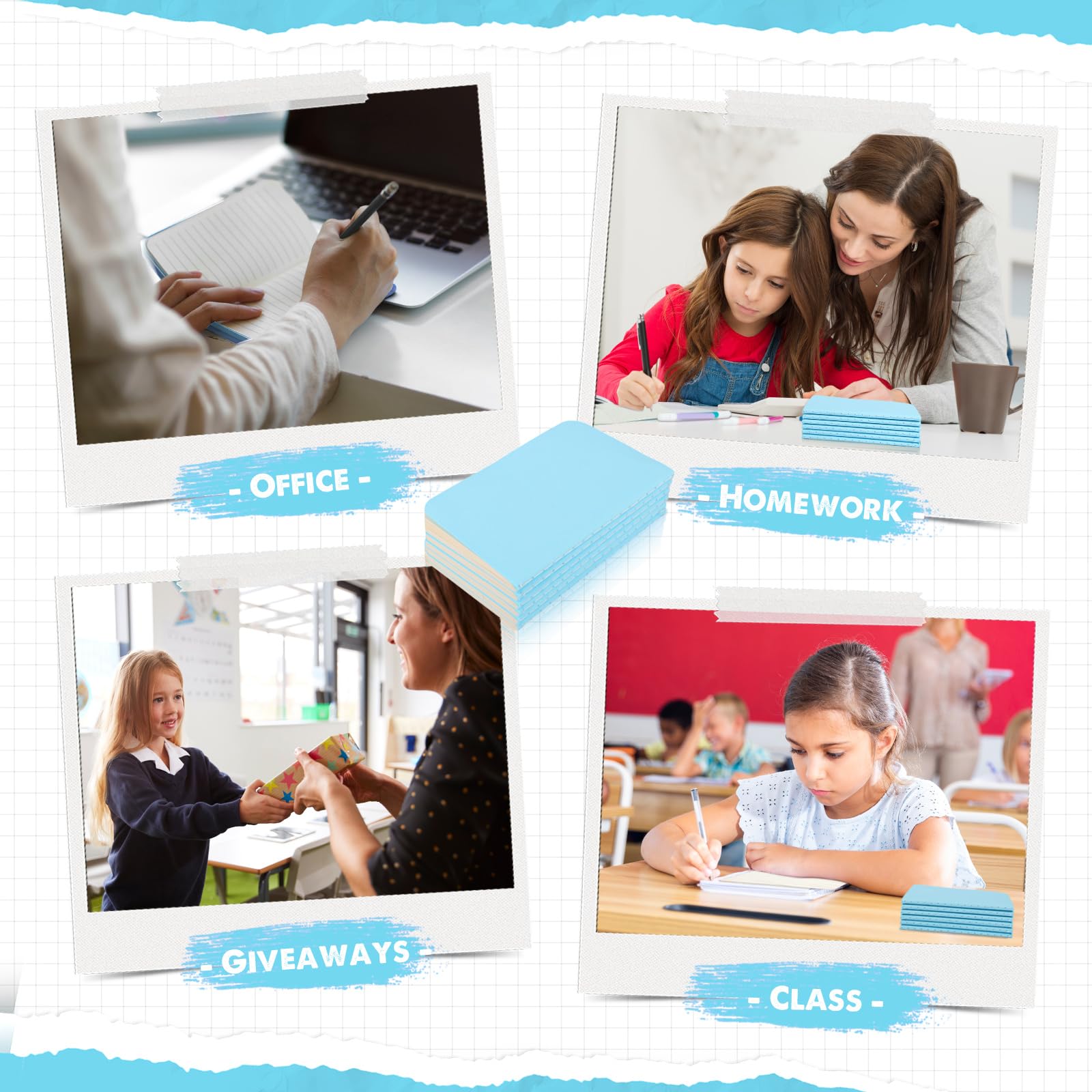 Harloon 100 cuadernos pequeños a granel, mini cuaderno de bolsillo con forro de 4 x 2.5 pulgadas, mini bloc de notas, diarios a granel para escuela, niños, estudiantes, viajeros, hombres y mujeres, 30