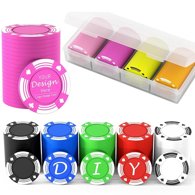 Shueewago 100 fichas personalizadas, impresas a todo color con tu logotipo, imagen o texto