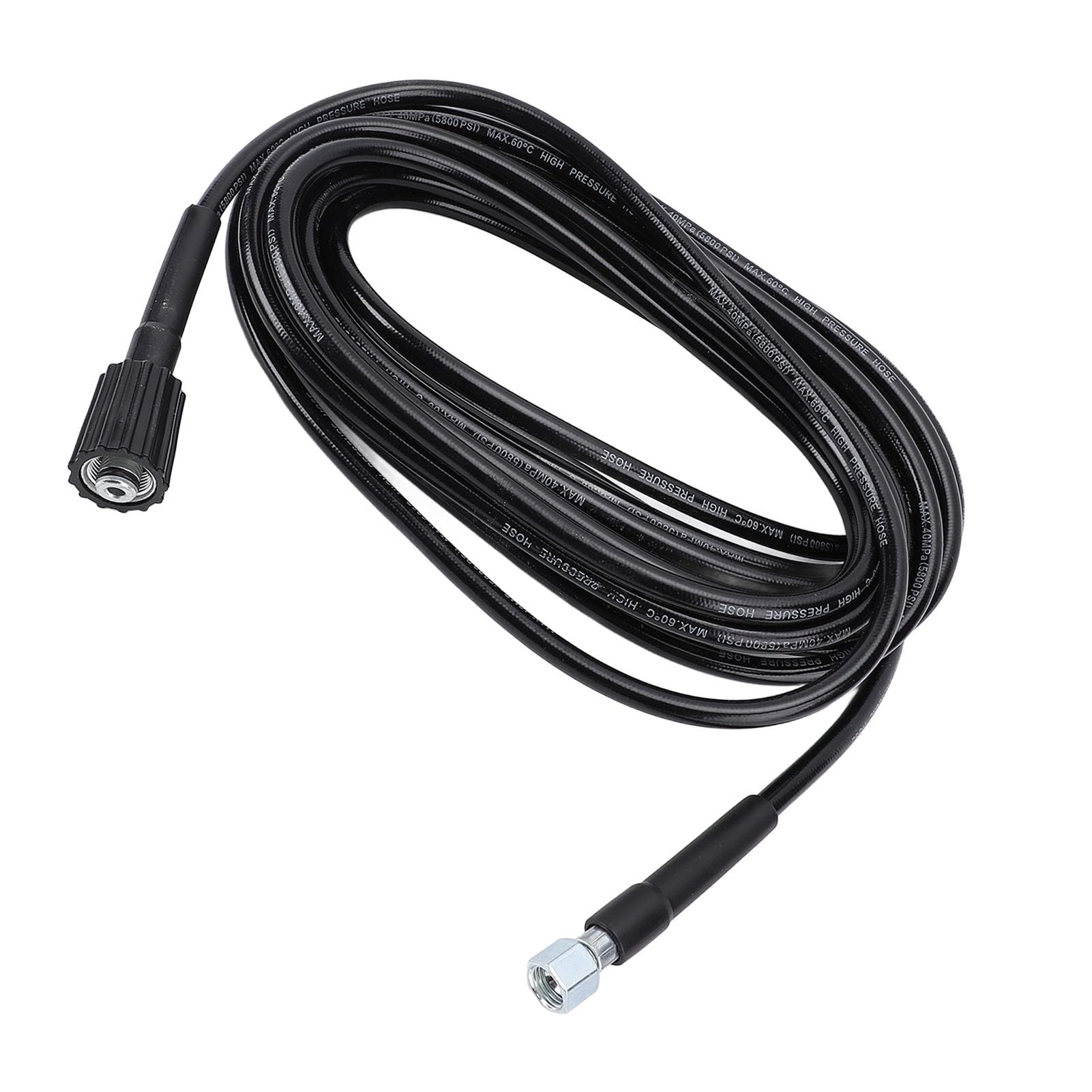 Pressure Washer Hose, Wearproof Rubber Metal Connector Replacement Power Washer Hose with Universal Fitment for Car Washing