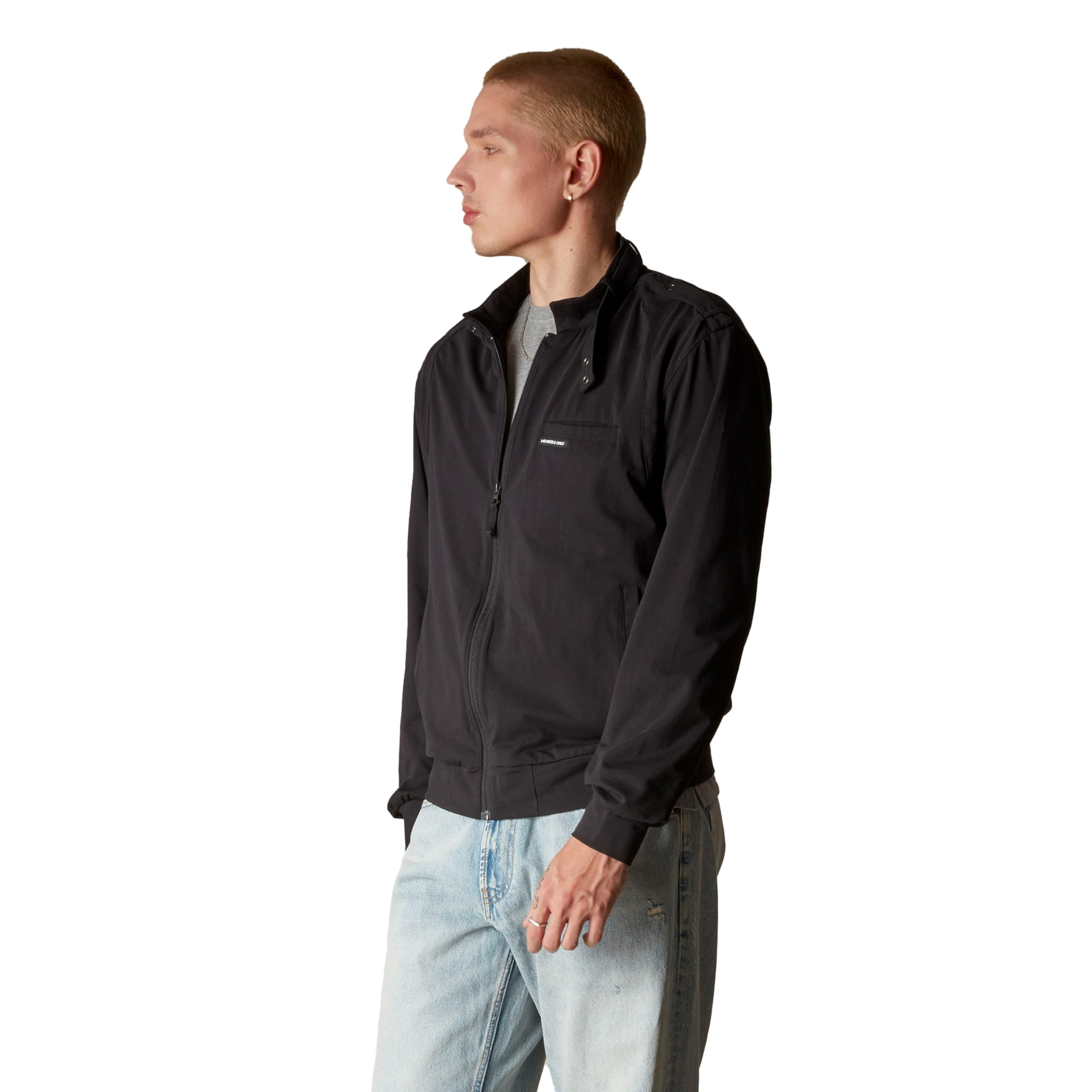 Members Only Men's Athletic Club Jacket Jacket (Black, Medium)