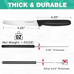 HAUSHOF Steak Knives Set of 6, Serrated Steak Knives, Premium Stainless Steel Steak Knife Set with Gift Box, Black Handle