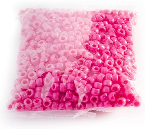 Miniatura 5 de Gxueshan 1000 piezas cuentas de pony acrílicas rojo rosa 6 x 9 mm a granel para hacer pulseras, collares, aretes, trenzas de pelo