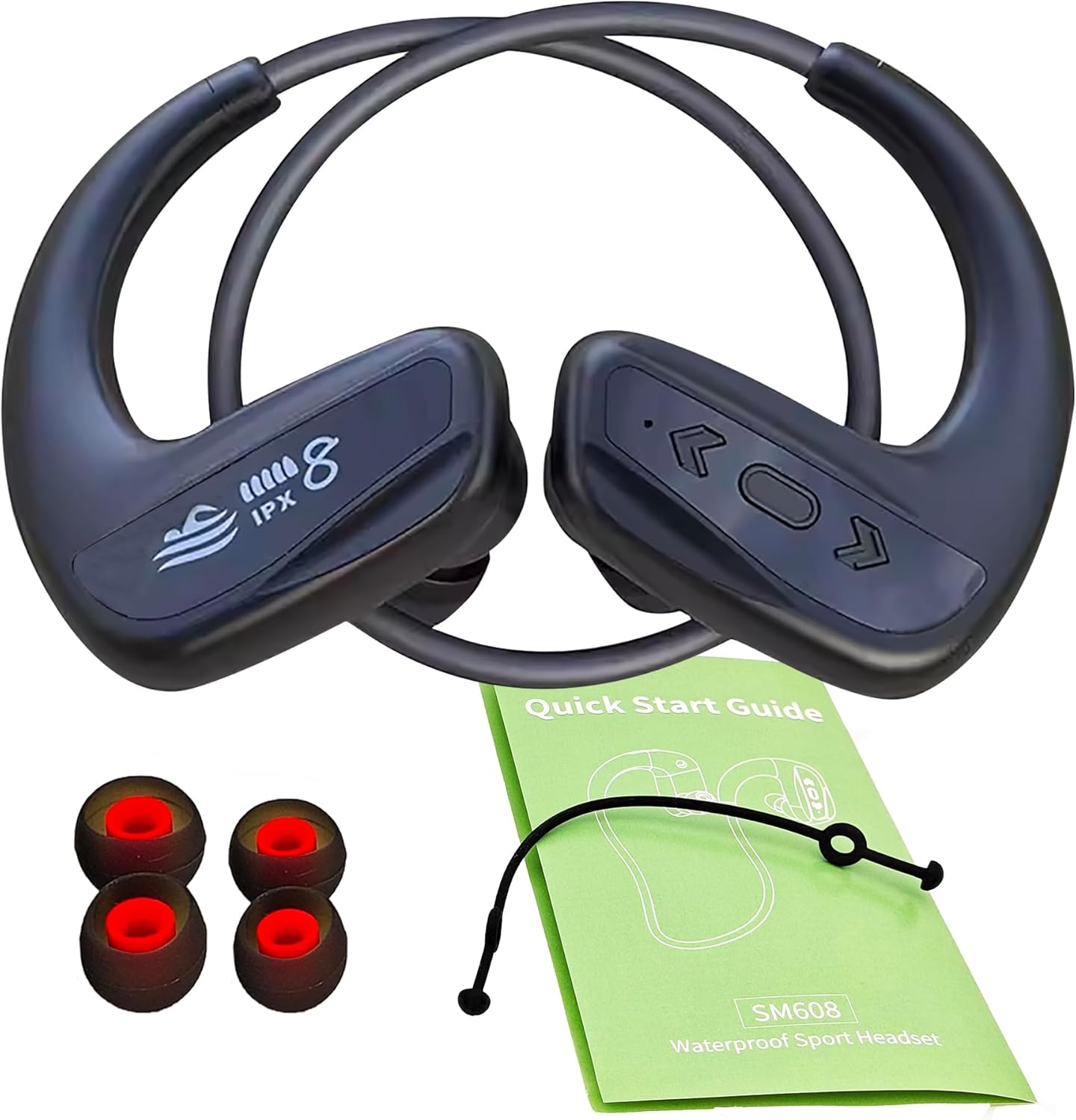 Swimming Headphone Underwater Waterproof Bluetooth ipx8 Black 32G MP3 Player,in Ear no Falling, for Running Diving Cycling Hiking Gym Spa Other Sports(Black) - Image 2