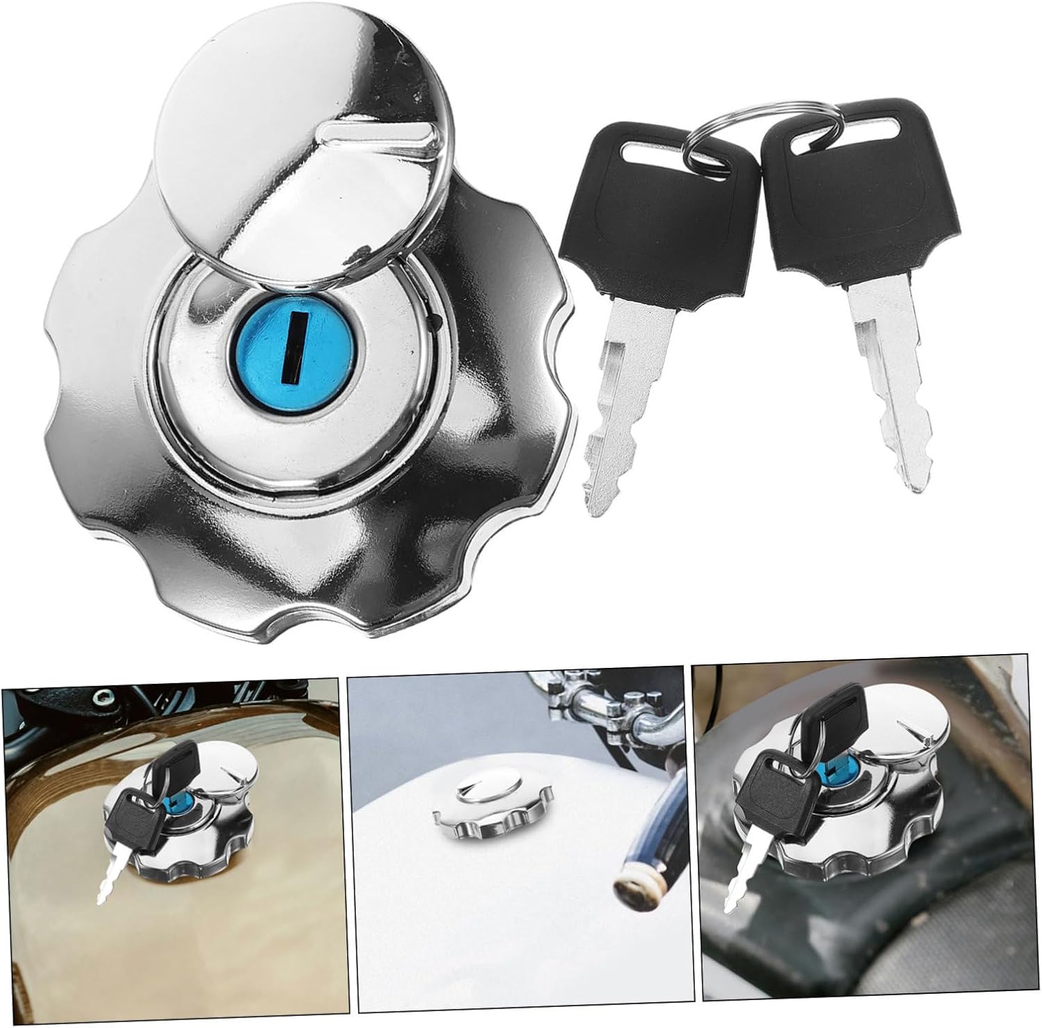 GLEAVI 5pcs Locking Gas Cap Key for Fuel Tank Replacement Automotive Fuel Cap Holder Motorcycle Lock