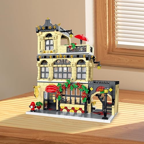 Miniatura 6 de City Restaurant - Juego de construcción de arquitectura con luz LED, compatible con las principales marcas, kit de modelo MOC City House Street