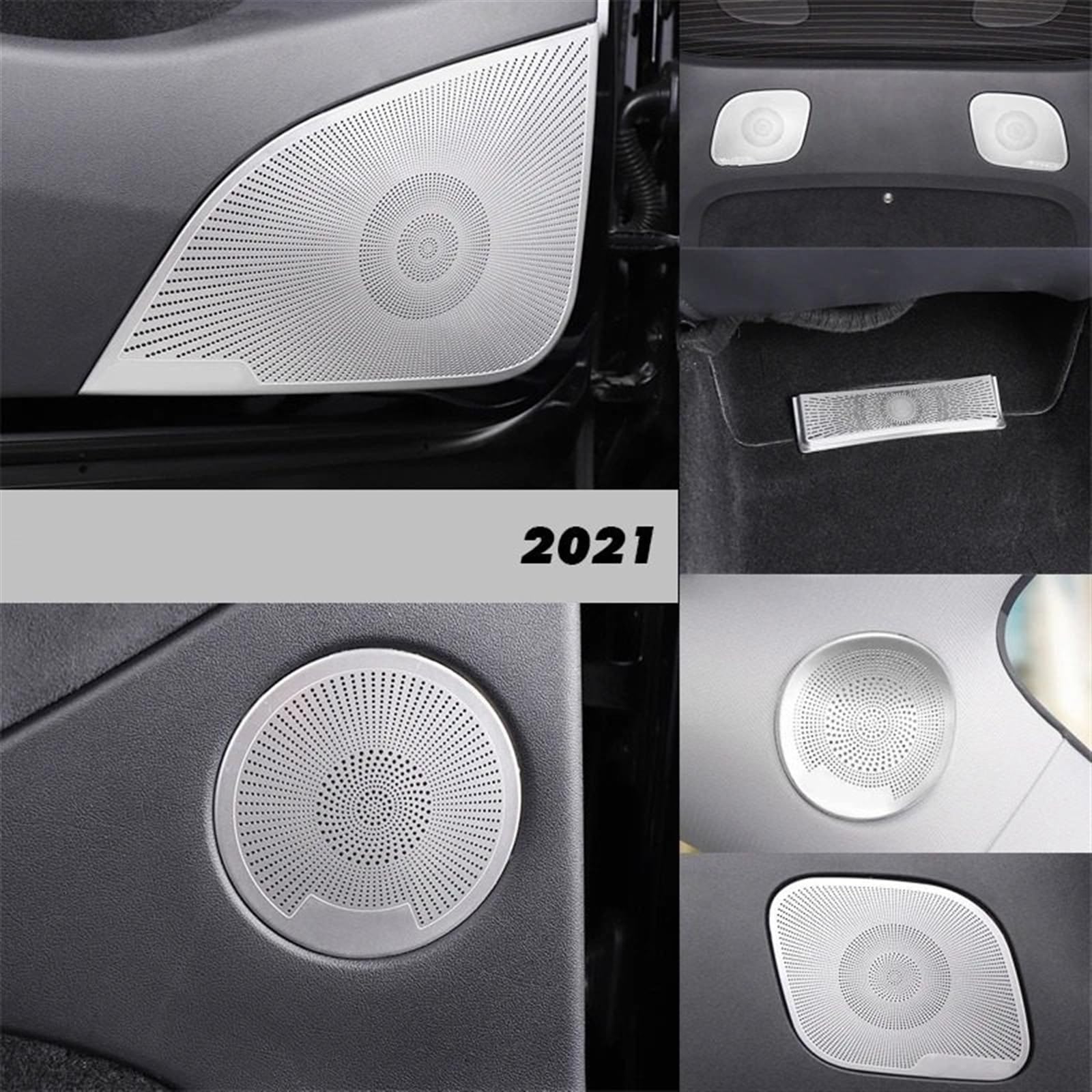 Kompatibel mit Tesla für Model Y 2021–2023 Auto-Audio-Lautsprecher-Abdeckung Aufkleber Tür-Lautsprecher-Abdeckung unter dem Sitz, Auslass-Entlüftungsverkleidung innen (Color : 9)