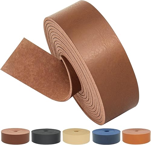 Miniatura 8 de ABIDISO Correa de piel sintética de 1 pulgada de ancho y 90 pulgadas de largo, cuero suave para proyectos de manualidades, tiras de cinturón de