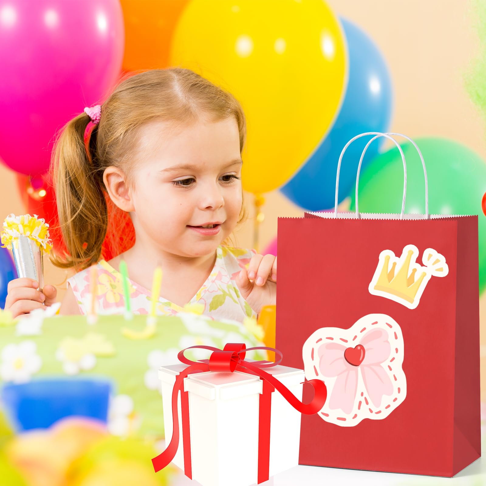 BagDream Paquete de 100 bolsas de papel rojas de 10 x 5 x 13 pulgadas con asas, bolsas de compras de papel kraft reciclables para regalos, mercancía, venta al por menor, bolsas de regalo de fiesta