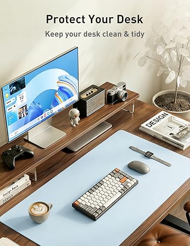 Miniatura 340 de Aothia Tapete protector de escritorio, alfombrilla para mouse, antideslizante, impermeable, de piel sintética, secante de escritorio, para Verde