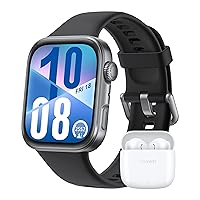 HUAWEI WATCH FIT 4 Smartwatch Nero + Freebuds SE 2 Bianco, 100 Modalità di Allenamento