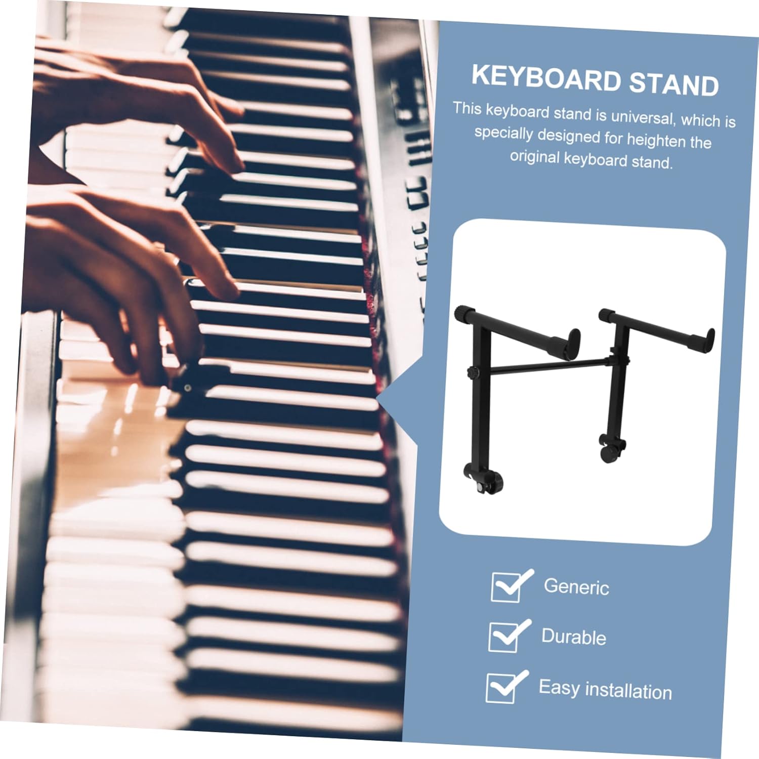 Two Tier Electronic Piano Stand Double Keyboard Platform Durable Organ Support Random Style