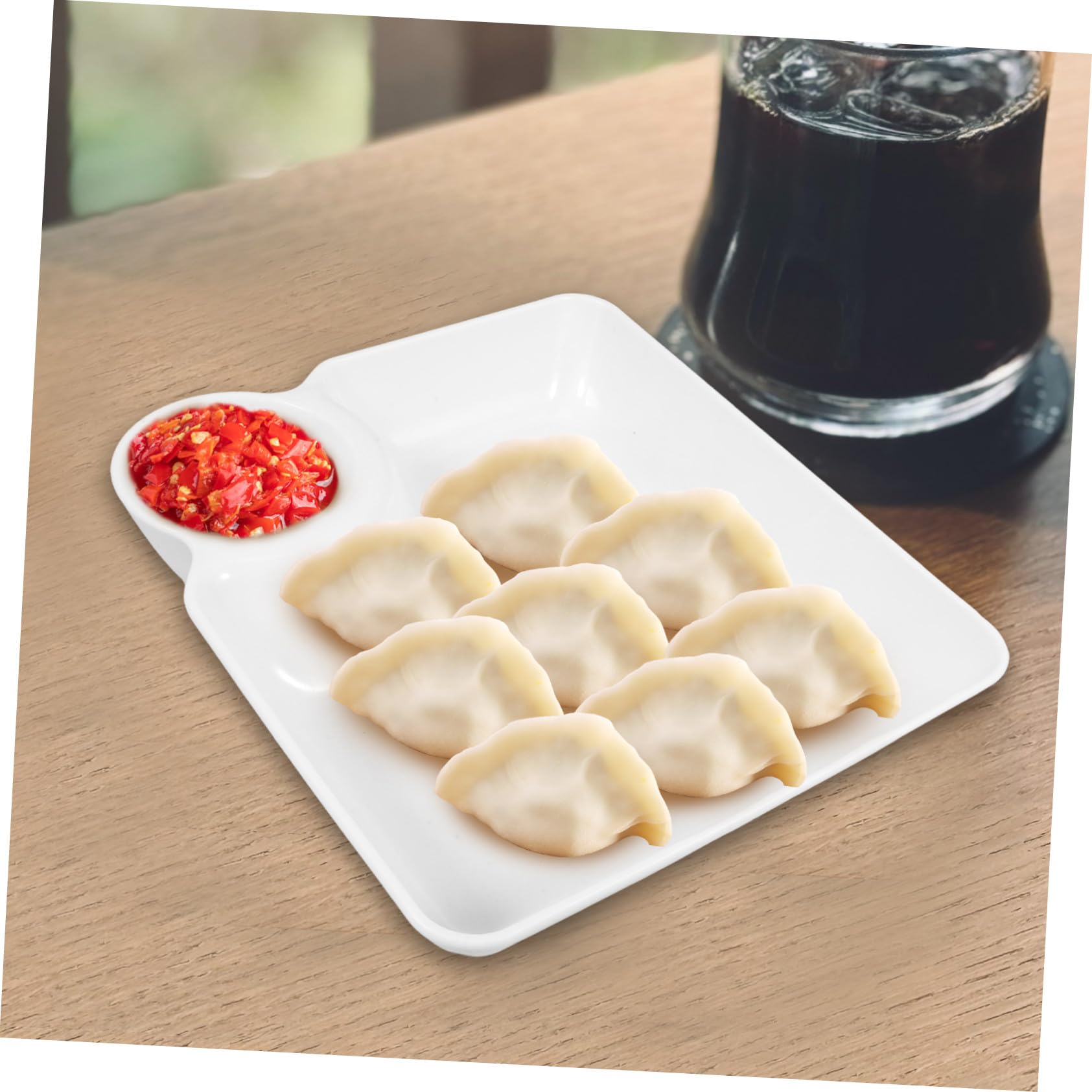 8 Stück Quadratisches Snackteller mit Dip Schale Wiederverwendbar aus Langlebigem Pp Geteilter Soßenhalter für Partys und Familienfeiern Platzsparendes Design