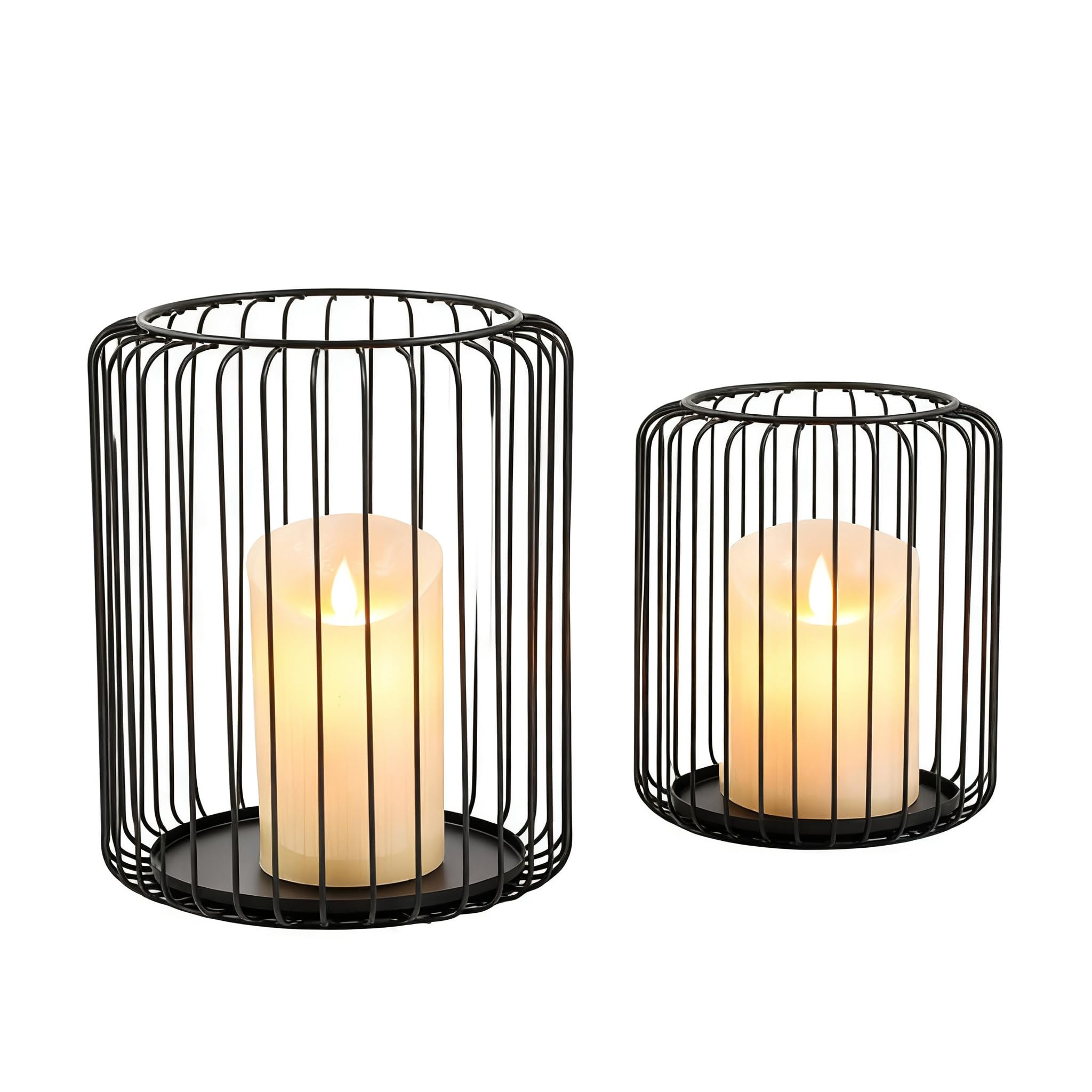 Zambuph Vintage Black Lanterns Decorative Candle Holder Outdoor Candle Holder Reliable Structure Bird Iron Is