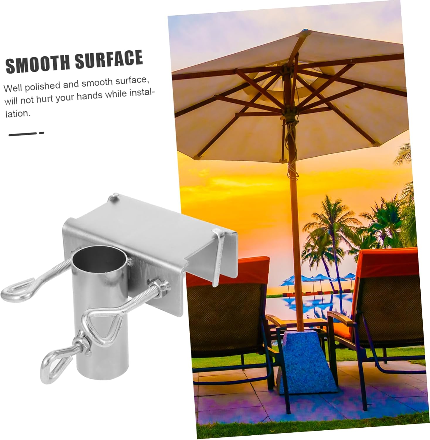 Toddmomy 2pcs Multi-Function Parasol Support Bracket Heavy Duty Umbrella Stand for Beach and Patio Easy to Install Portable Base for Sunshade and Outdoor Use