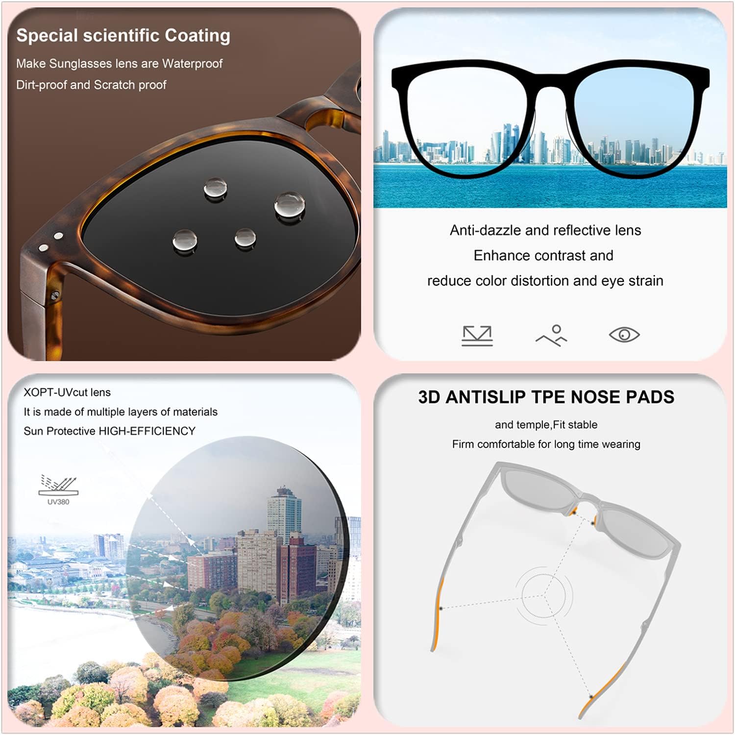 GIFIORE Folding Polarized Sunglasses for Women Men Foldable Driving Anti-glare Sun Glasses with Case,Ultralight 19g - Image 4