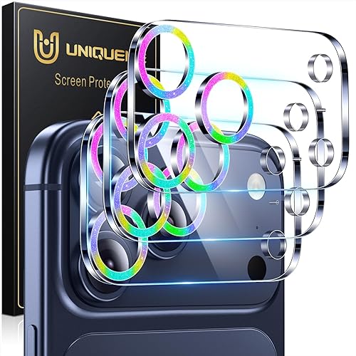 Miniatura 297 de UniqueMe [Paquete de 3 protectores de lente de cámara compatibles con iPhone 14 Pro Max/iPhone 14 Pro, vidrio templado, [compatible con fundas]