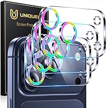 UniqueMe for iPhone 17 Pro Max Camera Protection Film – HD Screen, Photography with Flash is Not Affected, Anti-Scratch, 9H Hardness – 3 Pieces – Dazzle Color