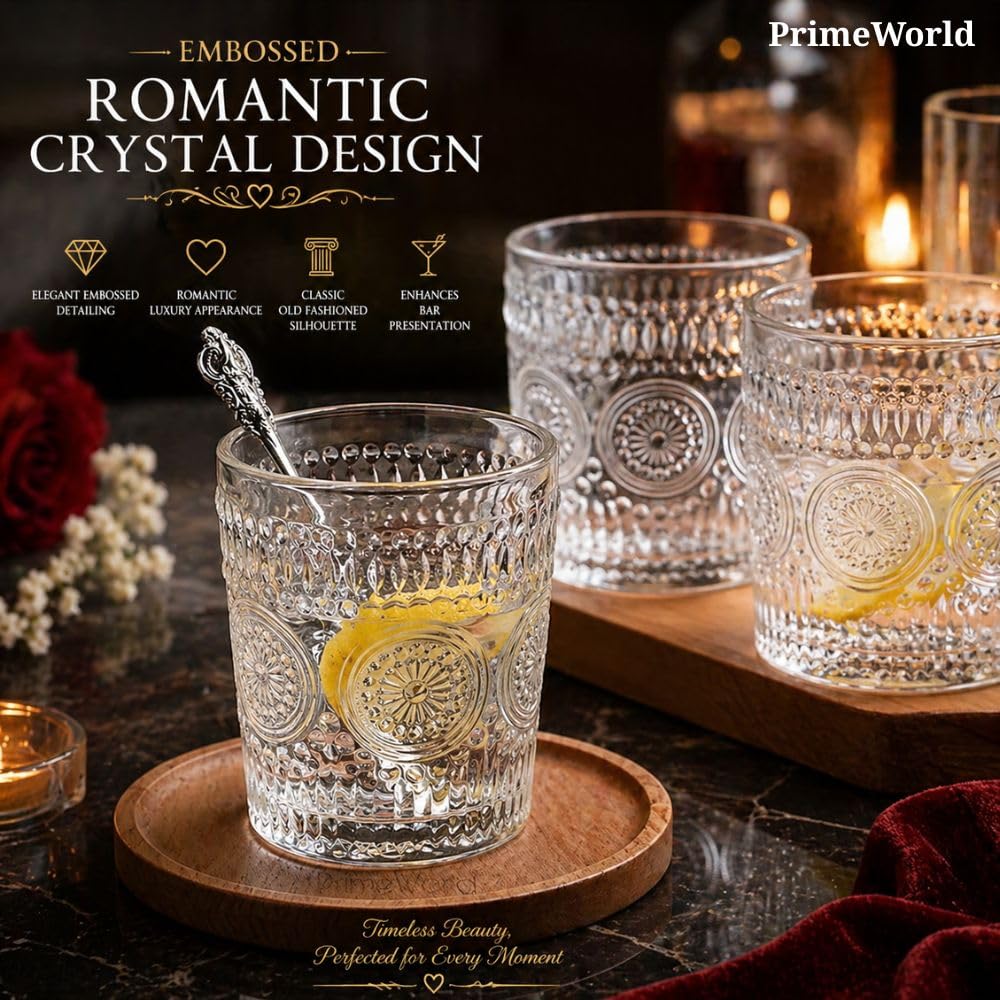 Crystal Whiskey Glasses - Set of 6 -4 Crystal Whiskey Glasses - Set of 6 -4