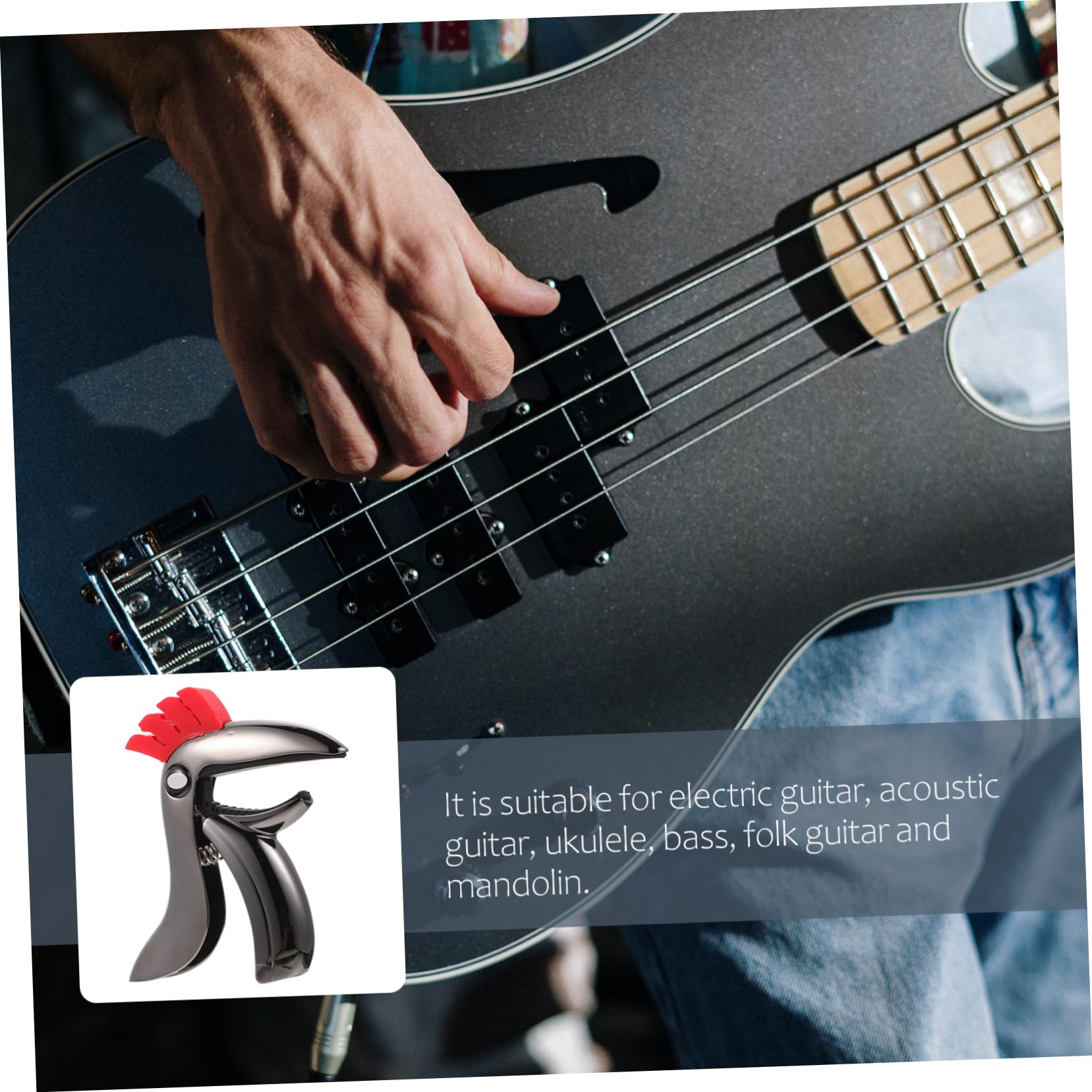 BESTonZON Lightweight Guitar Tune Clamp Alloy Capo for Music Teachers Professional Players Beginners