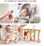 OR OR TU Baby Toys for 3 6 9 12 Months, Hanging Toys Fruit Rattles Infant Newborn Stroller Mobile Toys Car Seat Crib Plush Wind Chime for Boys Girls