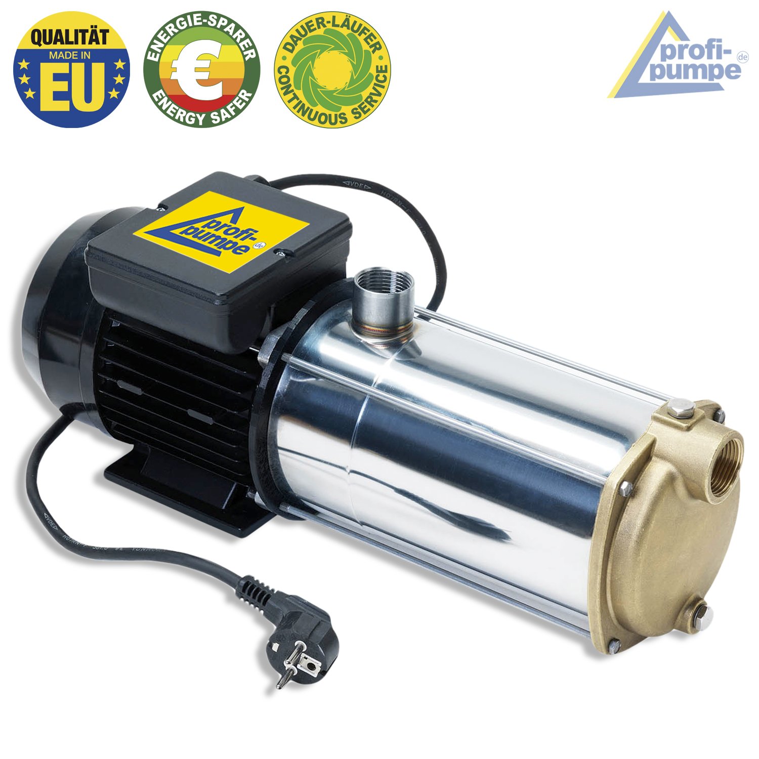 750W mehrstufige Kreiselpumpe 5000l/h 230V Edelstahl + Durchflusswächter