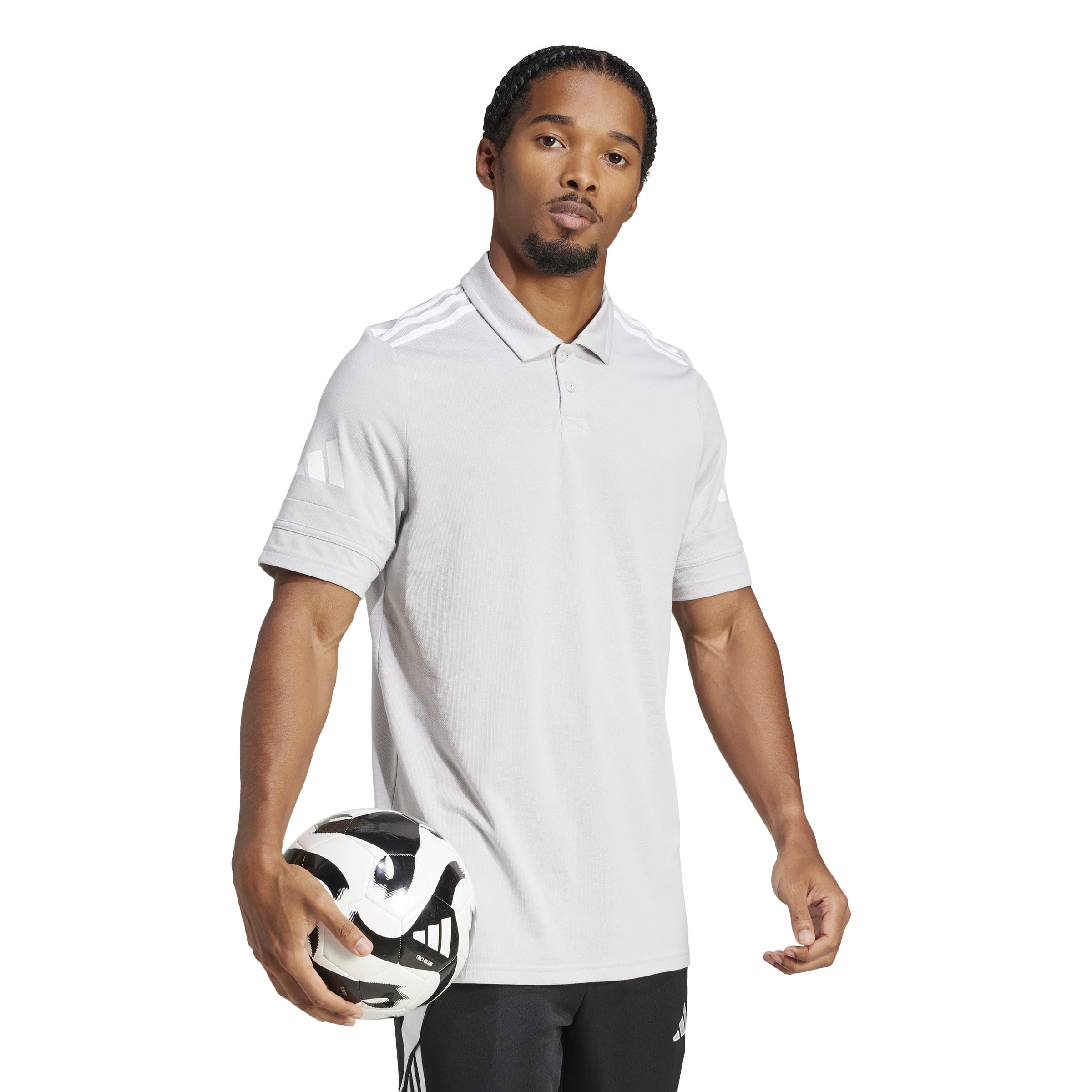 adidas Mezczyzni Squadra25 Cotton Polo Shirt, team light grey/white, XL Tall