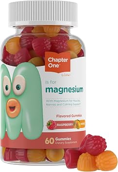 Zahler Chapter One Magnesium Gummies - Supports Calm for Kids - Chewable Magnesium Supplement Gummies to Support Muscle Function - Kosher, Dairy-Free & Gluten-Free - Raspberry & Mango, 60 Count
