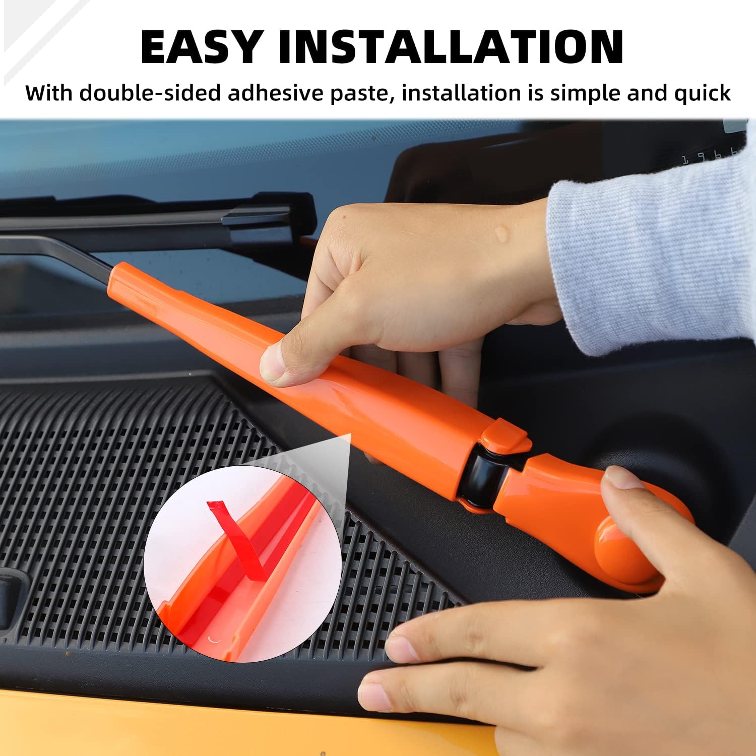 Front Window Windshield Wiper Arm & Blade Decoration Cover Trim Compatible with 2021-2026 Ford Bronco (Orange)