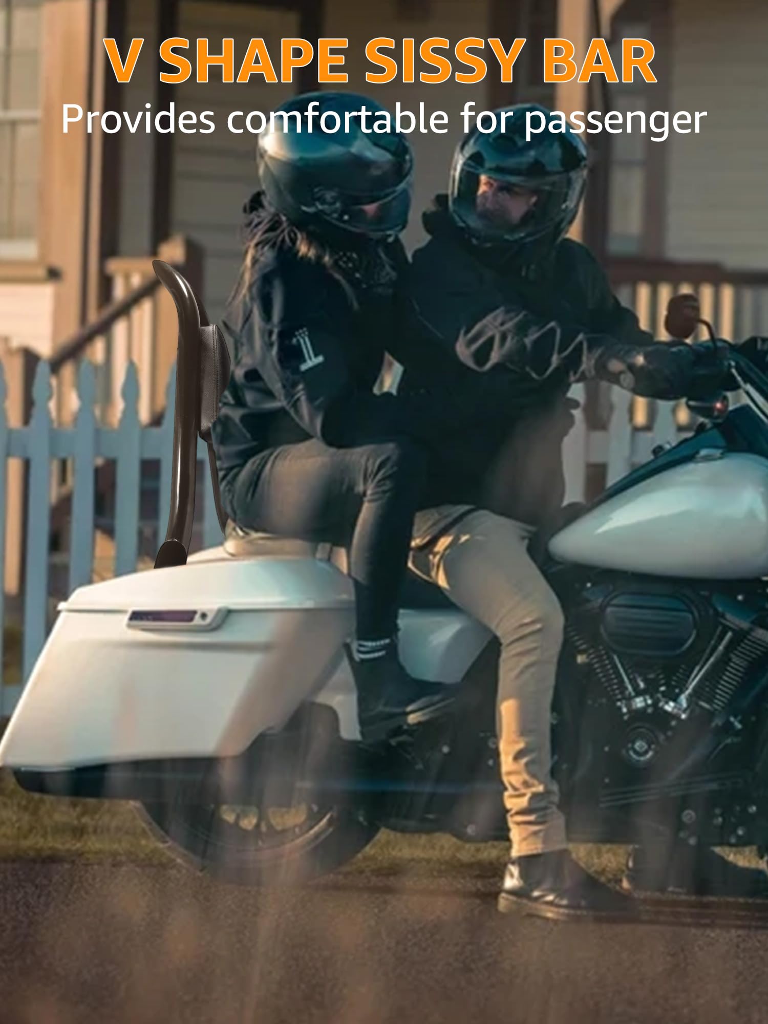 Amazon | AILMOTO 24インチ シーシーバー 助手席バックレスト ハーレー 