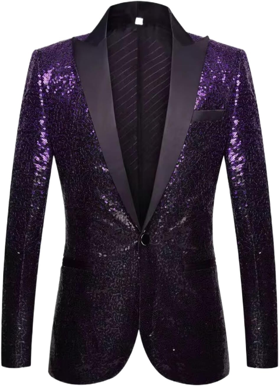 Men's Gradual Sequin Suit Jacket Annual Show Singer Stage Top Match Costume