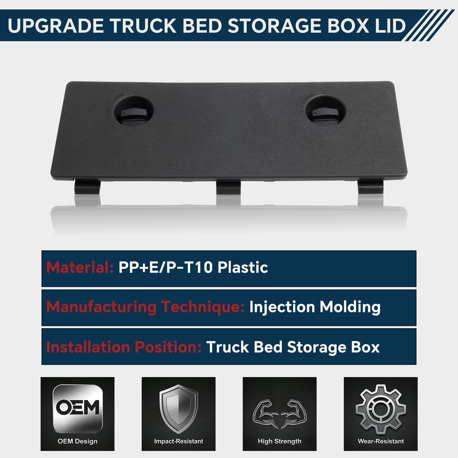 Truck Bed Storage Box Lid 64074-04011 Compatible with 2005-2026 Toyota Tacoma Deck Side Trim Storage Box Cover