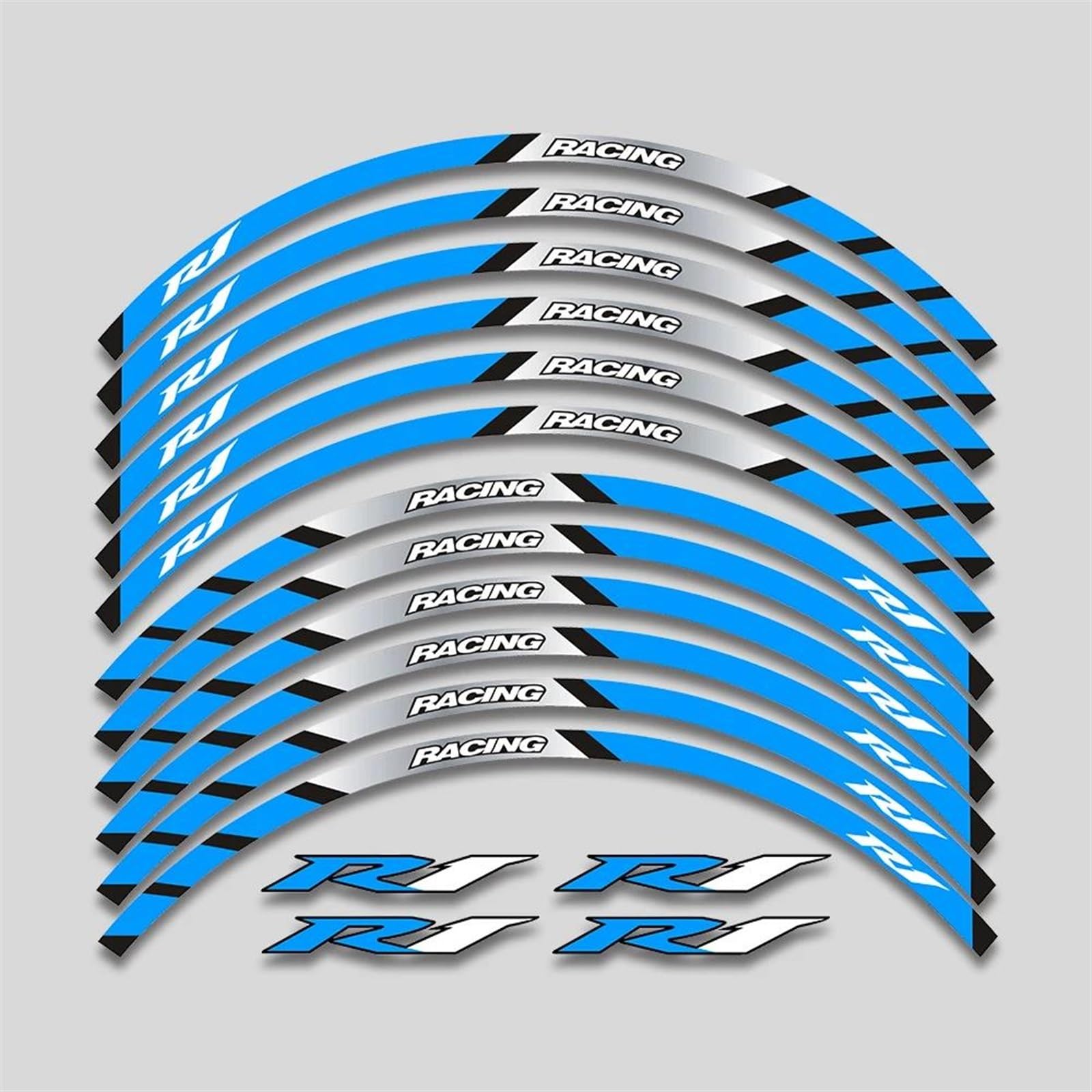 Motorcycle Accessories Wheel Stickers Reflective Decals Rims for Yamaha YZFR1 YZF R1(Style 8)