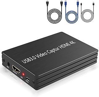 Microware 4K HDMI Game Capture Card, USB 3.0 HD Video Live Stream and Record in 1080p for PS4 DVD Game Consoles Mic-in Vid Price In India