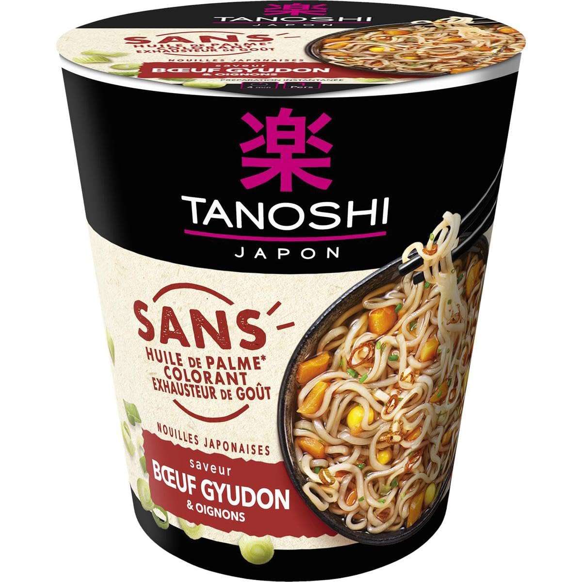Tanoshi - Fideos japoneses, gyudon y cebolla, 64 g - 64 g, 6 unidades