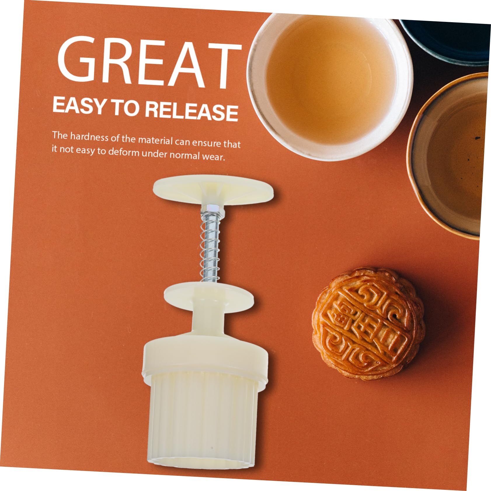 STOBAZA 1Set Flower Design Moon Cake of DIY Stamped for Mid Autumn Festival Baking for Cookies and Bean Cakes Easy to Use and Clean