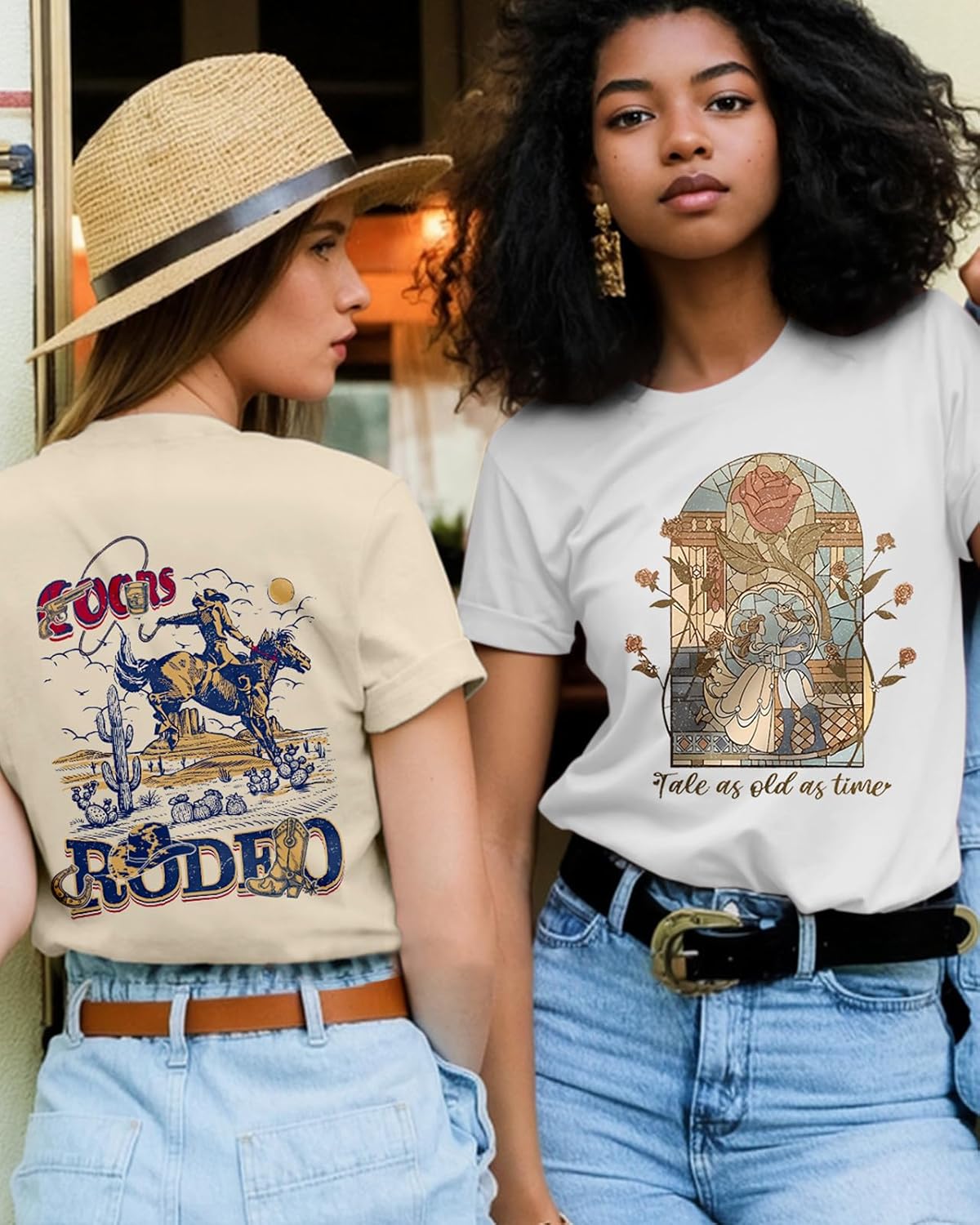 Flafens T Shirts for Women Graphic Tees - Womens T-Shirts Cotton Cute Fit Tshirts Teens Girls - Image 5