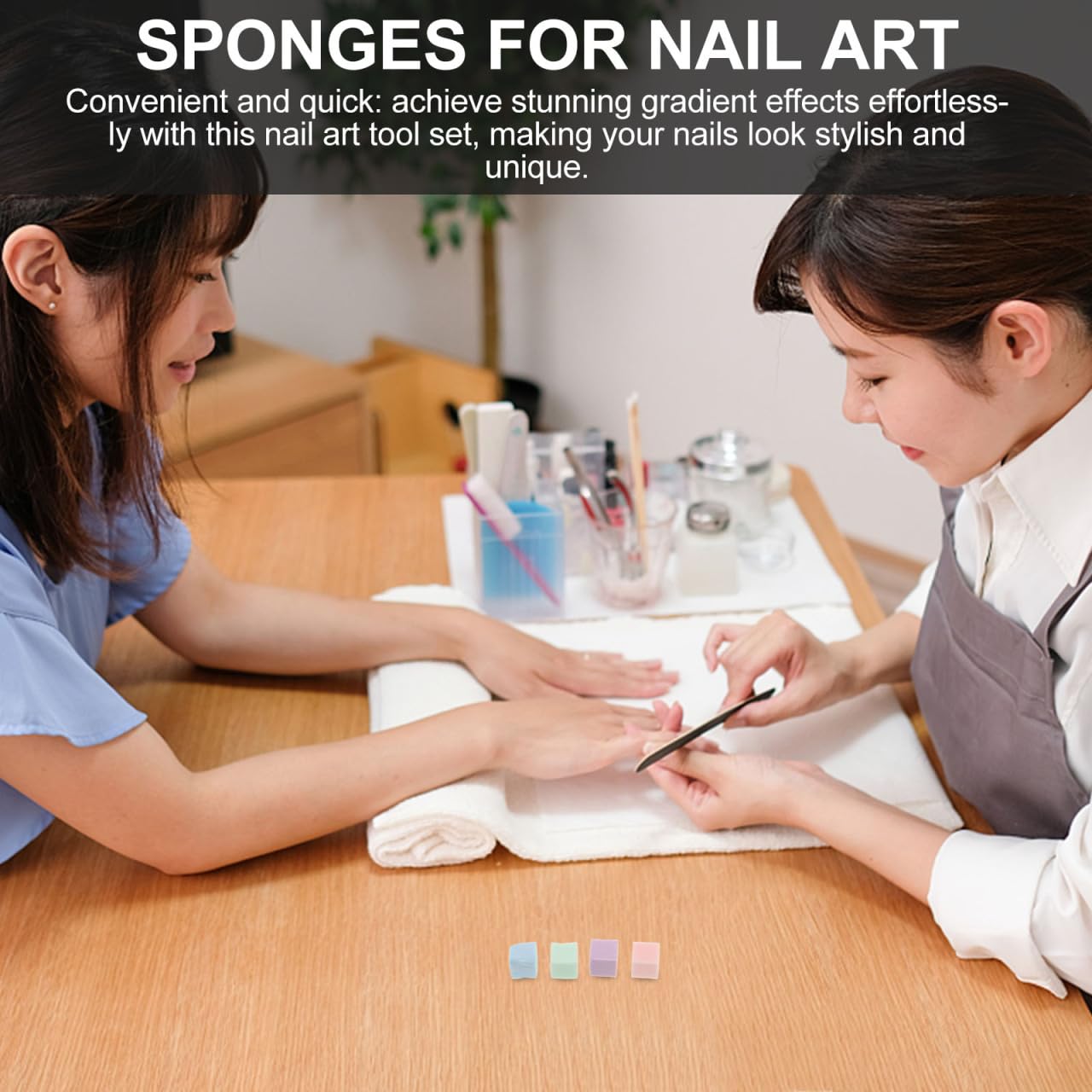 FOMIYES Nail Art Tool Set - Multi-Functional Gradient Sponges & Grabbing Pen for Easy Nail Design Blush Application Perfect for Beginners and Professionals