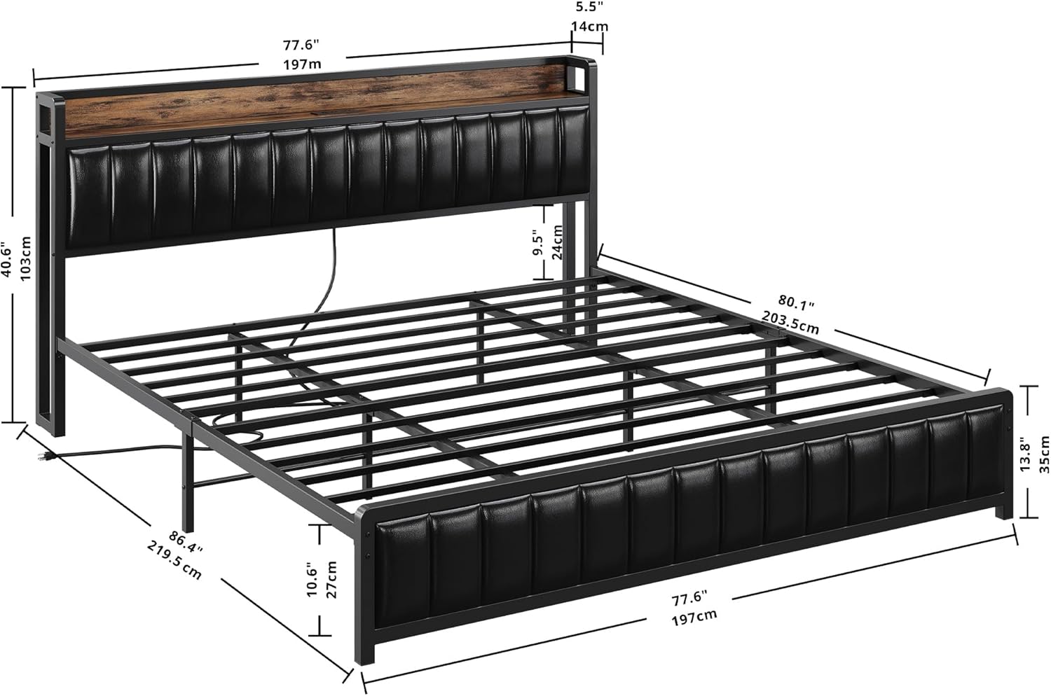 Dimensions of ANCTOR King Bed Frame