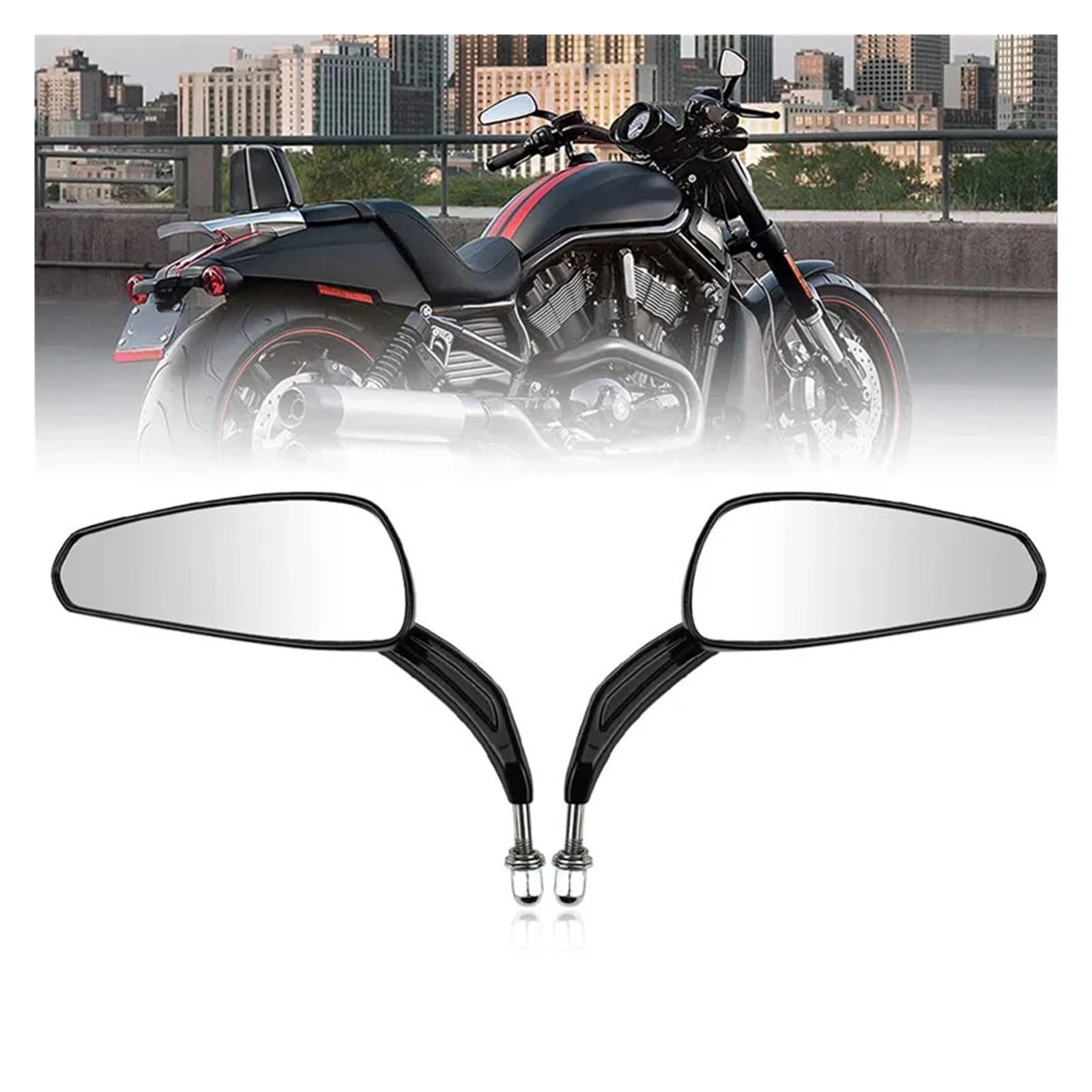 Amazon | バイク用サイドミラー ティアドロップ ロードキング 