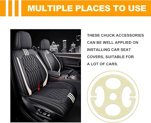 Miniatura 7 de 24 fundas de asiento de automóvil, gancho de metal para placa de ciruela, 12 fundas de plástico para asientos de automóvil + 12 piezas de gancho de