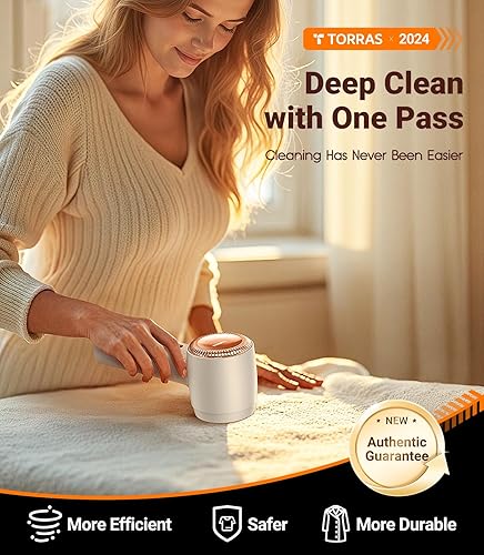 Miniatura 2 de TORRAS Afeitadora de tela, removedor de pelusas, recargable, eléctrica, de 3 velocidades, para quitar pelusas, para cachemira, lana, abrigo,