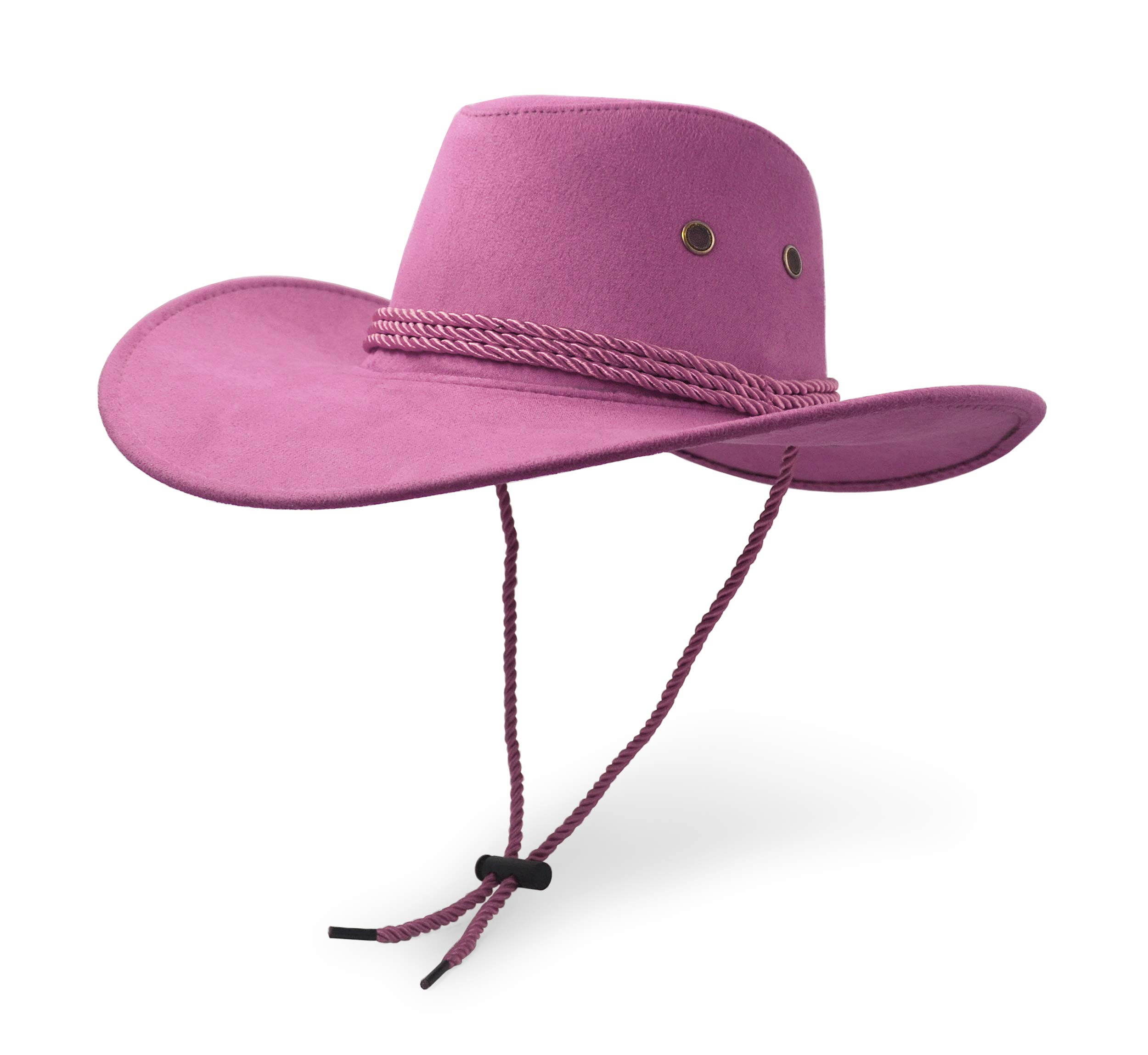 UltraKey Sombrero de vaquero, sombrero de sol de piel sintética de fieltro de gamuza, gorra de viaje, sombrero occidental para exteriores, protección solar
