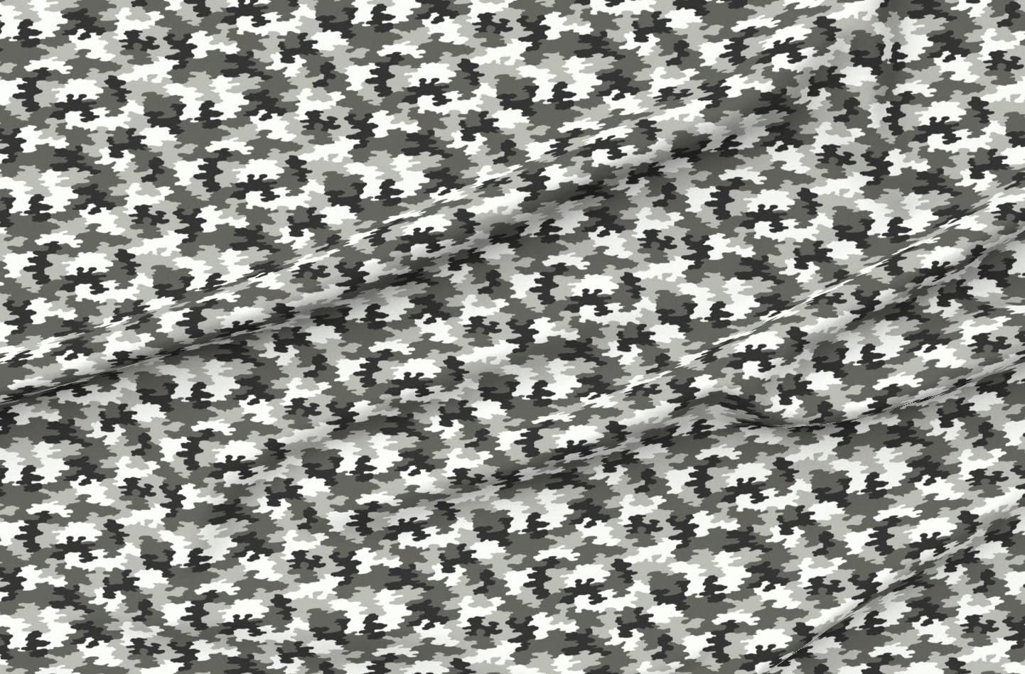 Spoonflower Fabric - Camo Black White Grey Camouflage Army Monochrome Gray Printed on Organic Cotton Sateen Fabric by The Yard - Sewing Quilting Apparel Home Decor