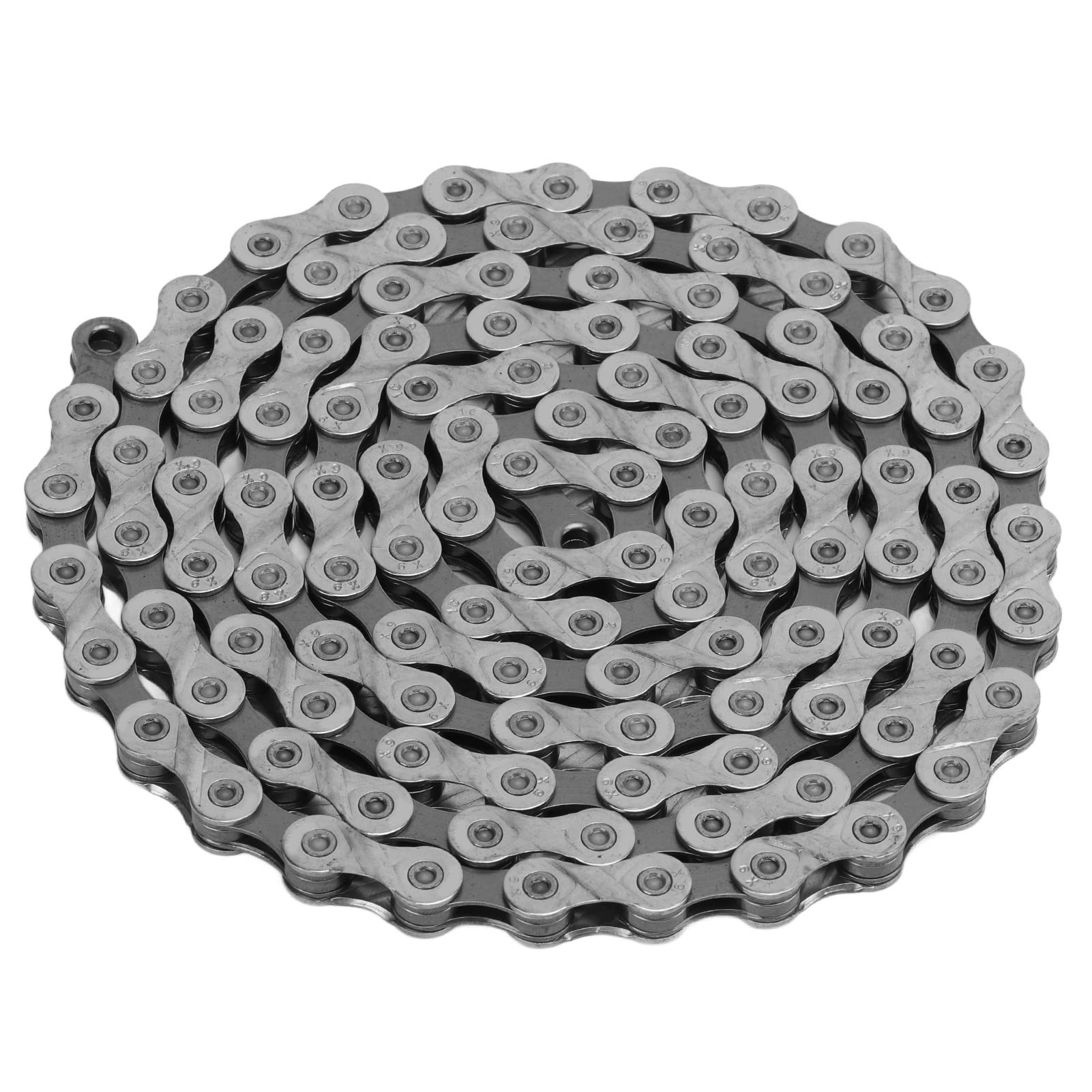 X9 Catene per bicicletta a 9 velocità Acciaio legato ad alta resistenza Antiruggine Antivegetativa 116 maglie Catene per bici a velocità singola per mountain bike da strada