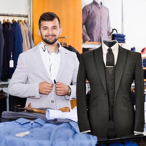 Miniatura 6 de Noamus Paquete de 6 torsos de maniquí masculino, forma de vestido con gancho para colgar, pantalla de camiseta, cuerpo trasero hueco, molde de